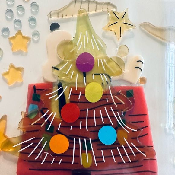 Vintage Snoopy Woodstock Christmas Window JELZ Set Of Two - Picture 9 of 14